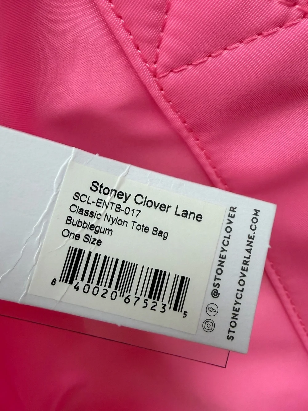 Stoney Clover Lane Classic Nylon Tote Bag Bubblegum - Picture 3 of 4